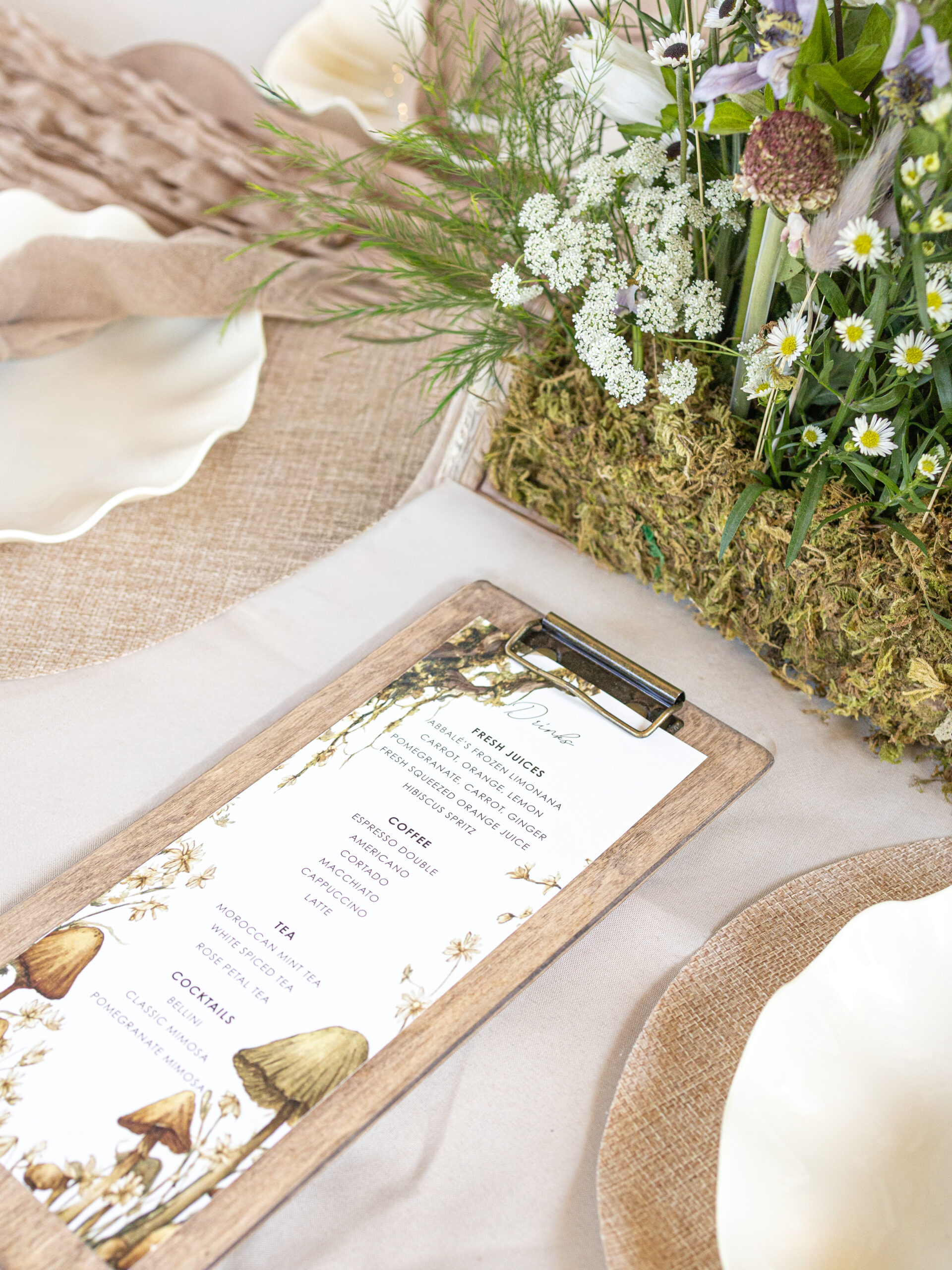 curated menu for events